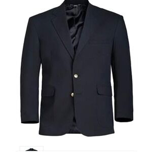 Edwards Mens Navy Blue Blazer Sport Coat‎ 44R wedding career old money